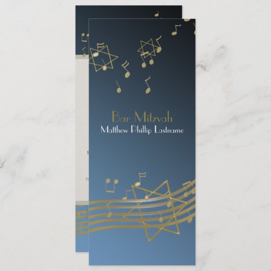 Muziek in de Air Bar Mitswa 9,25 x 4 Kaart (Voorkant / Achterkant)