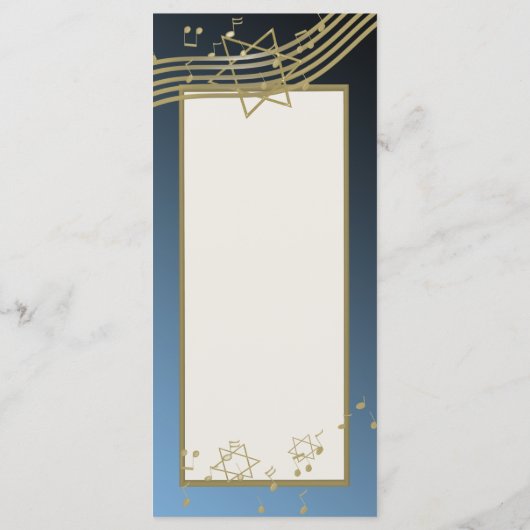 Muziek in de Air Bar Mitswa Program Kaart (Achterkant)