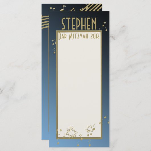 Muziek in de Air Bar Mitswa Program Kaart (Voorkant / Achterkant)