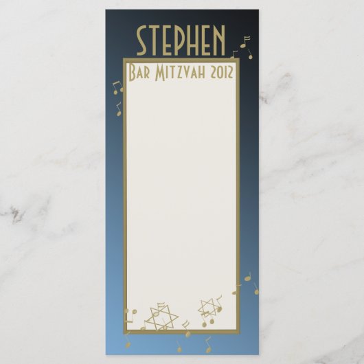 Muziek in de Air Bar Mitswa Program Kaart (Voorkant)