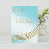 Muziek in de Air Bat Mitswa Kaart (Staand voorkant)