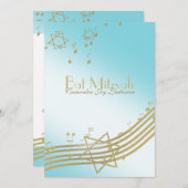 Muziek in de Air Bat Mitswa Kaart (Voorkant / Achterkant)