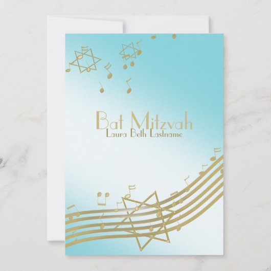 Muziek in de Air Bat Mitswa Kaart (Achterkant)