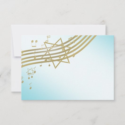 Muziek in de Air Bat Mitswa-reactie RSVP Kaartje (Voorkant)