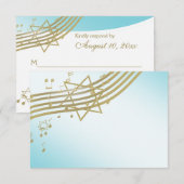 Muziek in de Air Bat Mitswa-reactie RSVP Kaartje (Voorkant / Achterkant)