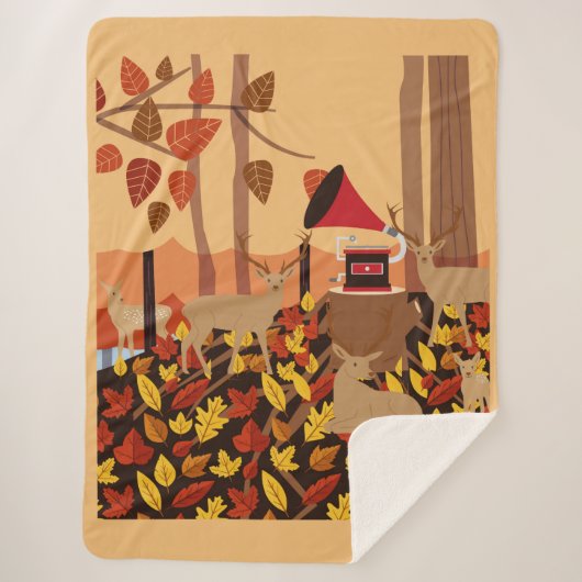 Muziek in de bossen sherpa deken (Voorkant)