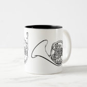 Muziek in de Horn-band Tweekleurige Koffiemok (Voorkant rechts)