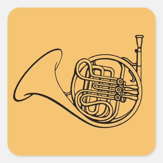 Muziek in de Horn-band Vierkante Sticker (Voorkant)