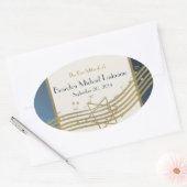 Muziek in de lucht ovale sticker (Envelop)