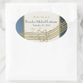 Muziek in de lucht ovale sticker (Tas)