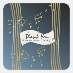 Muziek in de lucht vierkante sticker