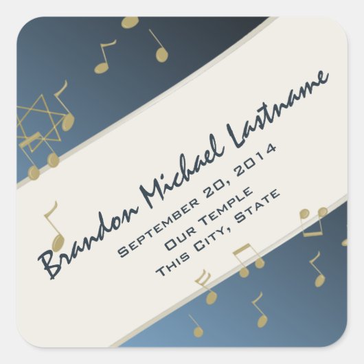 Muziek in de lucht vierkante sticker (Voorkant)