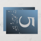 Muziek in de lucht zilveren tafel nummer Kaart (Voorkant / Achterkant)