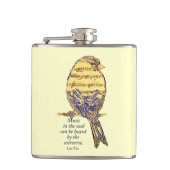 Muziek in de Soul Heard Universe muzieknoot Bird Heupfles (Voorkant)