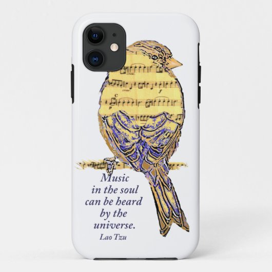 Muziek in de Soul Quote & Music Note Bird Case-Mate iPhone Case (Achterkant)