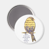 Muziek in de Soul Quote & Music Note Bird Magneet (Voorkant / Achterkant)