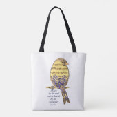 Muziek in de Soul Quote & Music Note Bird Tote Bag (Achterkant)