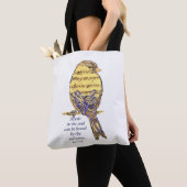 Muziek in de Soul Quote & Music Note Bird Tote Bag (Dichtbij)