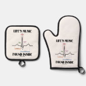 Muziek in ECG Electrocardiogram Ovenwant & Pannenlap Set (Voorkant)