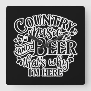 Muziek in het land en muziek in het land vierkante klok