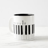 Muziek in Mi Coffee Tea Piano-toetsenbord Mok (Voorkant links)
