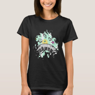 Muziek in mij muzieknoten piano muziek liefhebber t-shirt