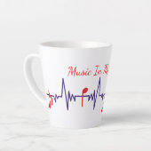 Muziek in mijn hart latte mok (Linkerhoek)