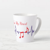 Muziek in mijn hart latte mok (Rechterhoek)