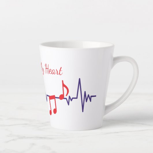 Muziek in mijn hart latte mok (Rechts)