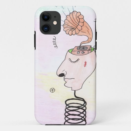 "Muziek in mijn hoofd" briefkaart Case-Mate iPhone Case (Achterkant)