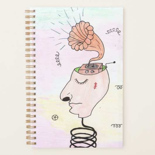"Muziek in mijn hoofd" briefkaart Planner (Voorkant)