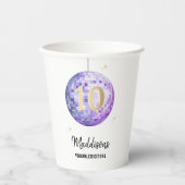 Muziek in mijn verjaardag tijdperk Paarse Disco Pa Papieren Bekers (Voorkant)