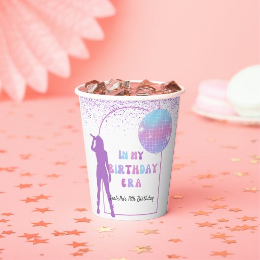 Muziek in mijn verjaardagstijd Paarse verjaardagsf Papieren Bekers (Insitu)