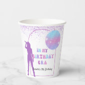 Muziek in mijn verjaardagstijd Paarse verjaardagsf Papieren Bekers (Voorkant)
