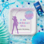 Muziek in mijn verjaardagstijd Paarse verjaardagsf Papieren Bordje (Feest)