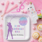 Muziek in mijn verjaardagstijd Paarse verjaardagsf Papieren Bordje (Feest)