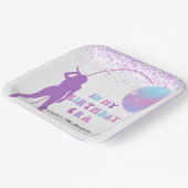 Muziek in mijn verjaardagstijd Paarse verjaardagsf Papieren Bordje (Gebogen)