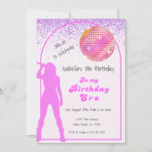 Muziek in mijn verjaardagstijdperk roze verjaardag kaart (Voorkant)