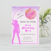Muziek in mijn verjaardagstijdperk roze verjaardag kaart (Staand voorkant)