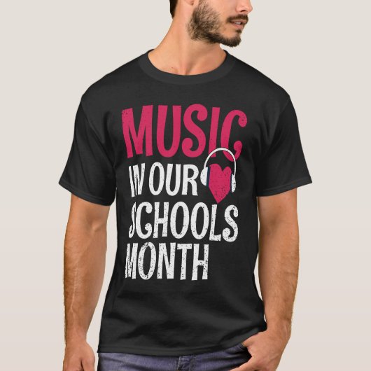 Muziek in onze schoolmaand maart t-shirt (Voorkant)