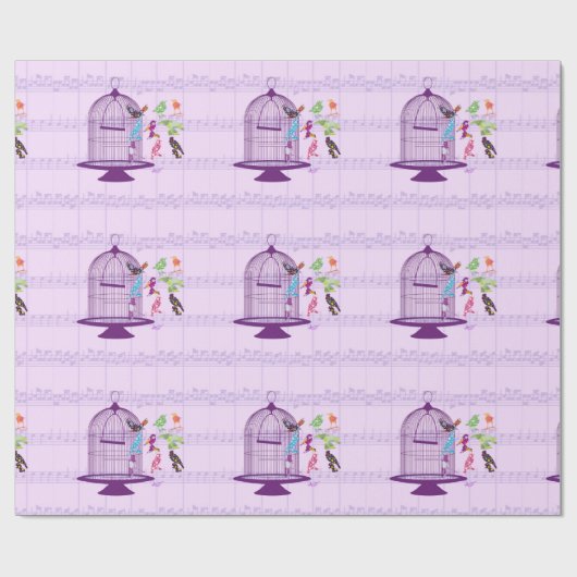 Muziek in Paarse vorm en rond vellen Cadeaupapier (Vlak)