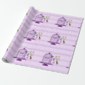 Muziek in Paarse vorm en rond vellen Cadeaupapier (Uitgerold)