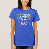 Muziek in ruste Leraar Funny Retirement Gag T-shirt (Voorkant)