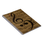 Muziek in Treble Clef Bass sheet Notitieboek (Rechterzijde)
