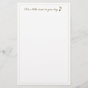 Muziek in uw dag Gold Music Note-serie Briefpapier