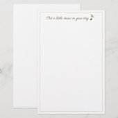 Muziek in uw dag Gold Music Note-serie Briefpapier (Voorkant / Achterkant)