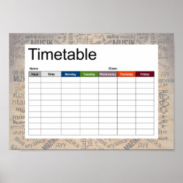 Muziek in verschillende talen poster