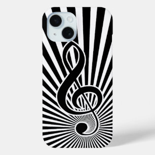 Muziek in zwart-wit en witwasmuziek Opmerking over iPhone 15 Case