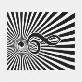 Muziek in zwart-wit en witwasmuziek Opmerking over Fleece Deken (Voorkant (Horizontaal))