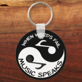 Muziek in zwart-wit & noot Modern Musical Sleutelhanger (Voorkant)